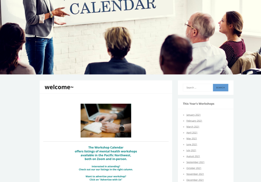the WorkShop Calendar first redesign.